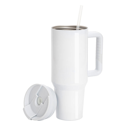 Edelstahl-Thermobecher mit Trinkhalm